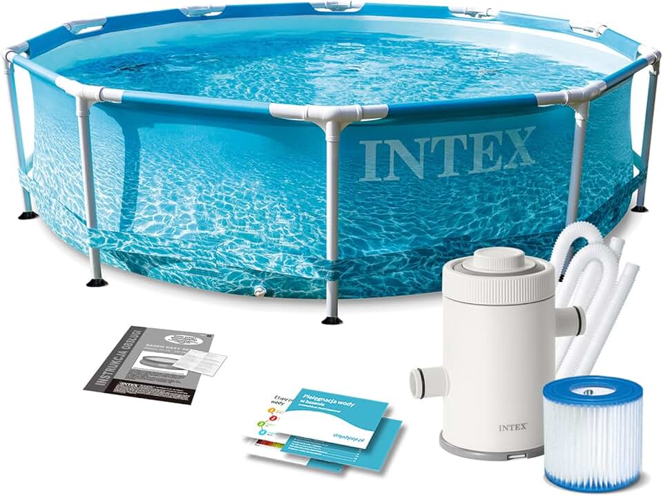 jardinito - Kit Piscinette Tubulaire Ocean - ø3,05x0,76m - montage rapide