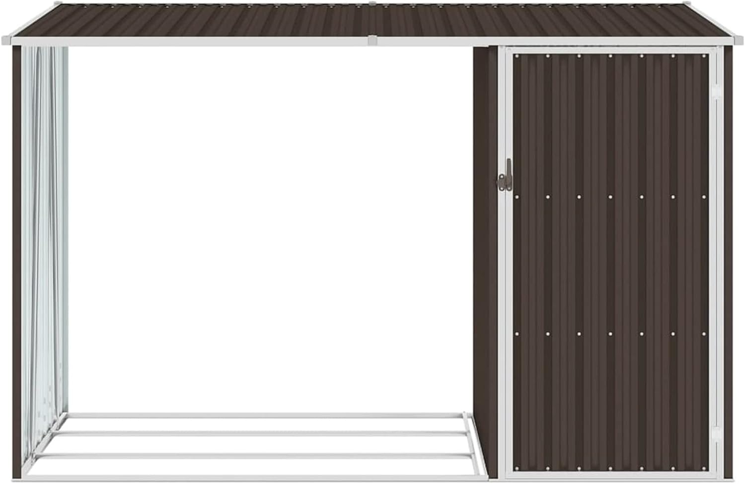 Abri à bois de jardin – 245x98x159 cm – acier galvanisé marron – grande capacité