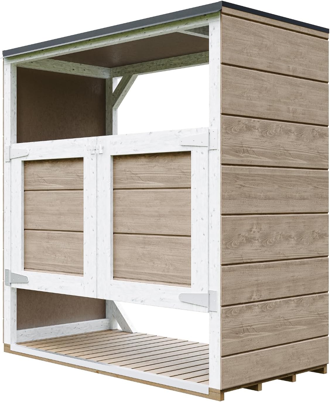 Abri de Jardin pour poubelles, Cache Poubelle extérieur 2x240L – Coffre de Rangement Exterieur, Armoire de Jardin, cabane de Jardin Exterieur – jardinito M980A-TERRA Brown