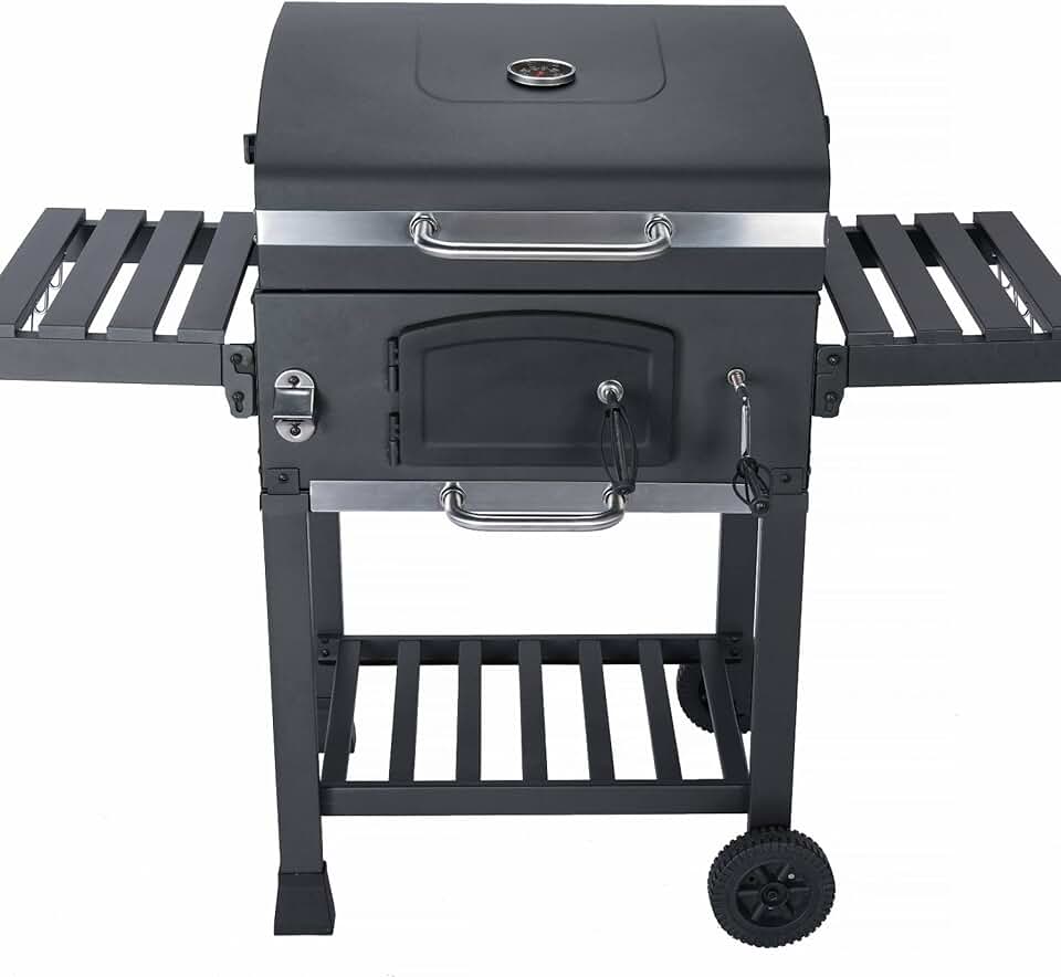 jardinito - Bernard Noir - barbecue charbon, fumoir, tablettes, récupérateur