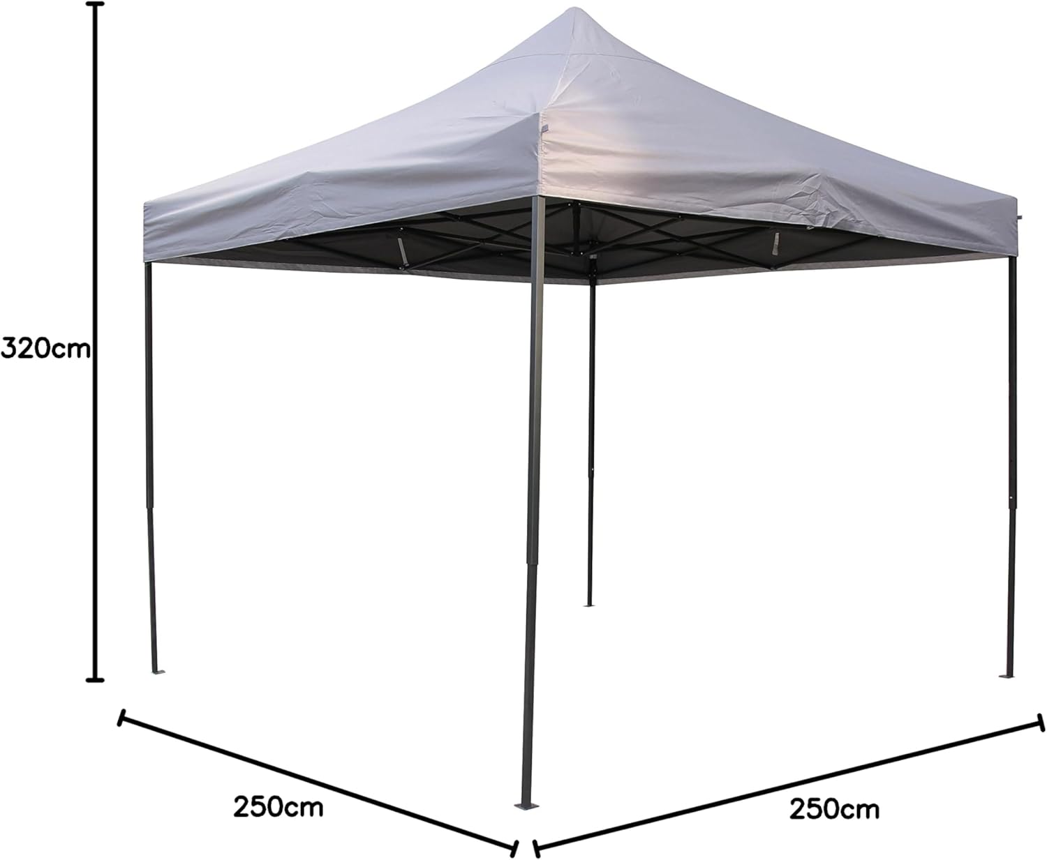 jardinito - Tonnelle série résistante - 3x3m - étanche, gris métallisé
