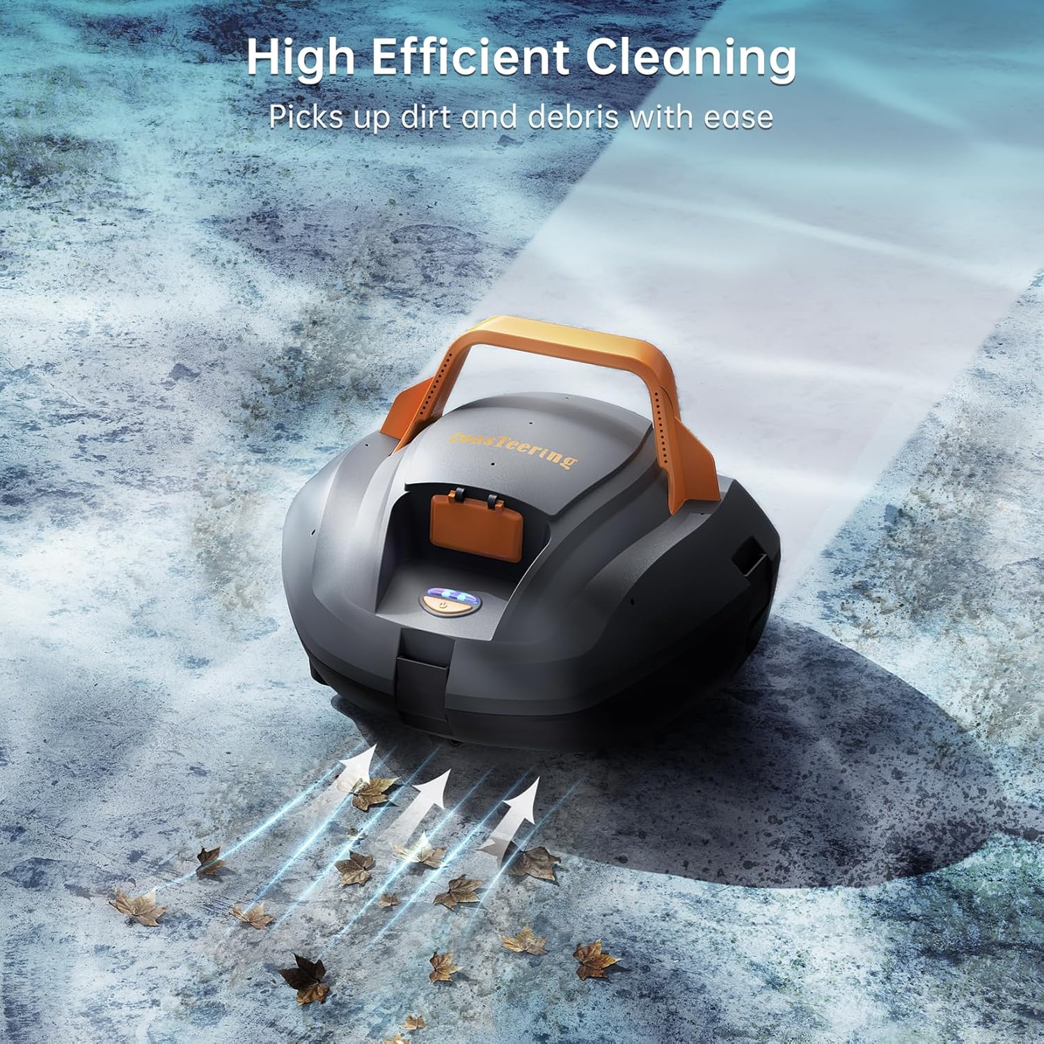 Robot piscine batterie - 120min autonomie, 80m², charge 2.5h, parking auto