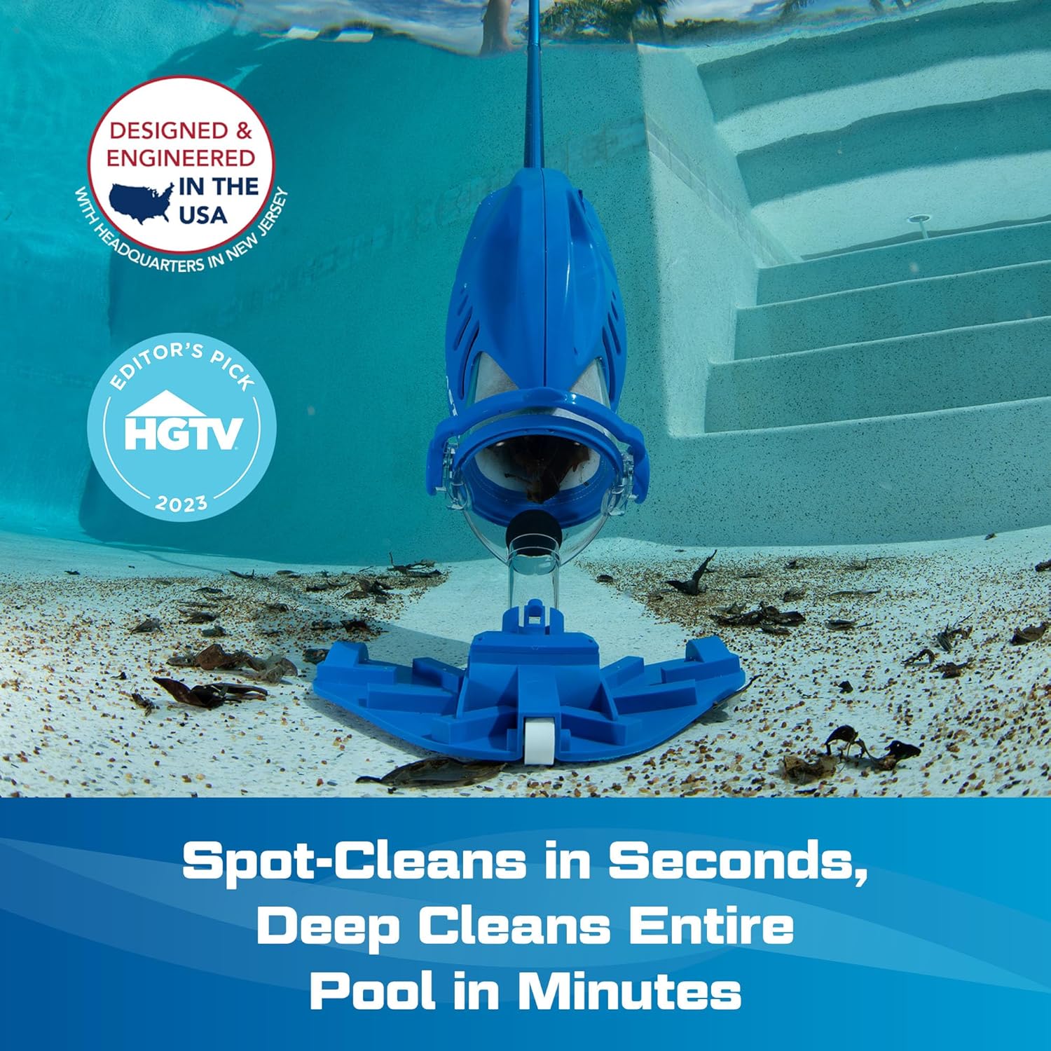 Water Tech jardinito Max Li Aspirateur de piscine, aspirateur de piscine sans fil avec moteur P30, aspirateur à main pour piscine et spa