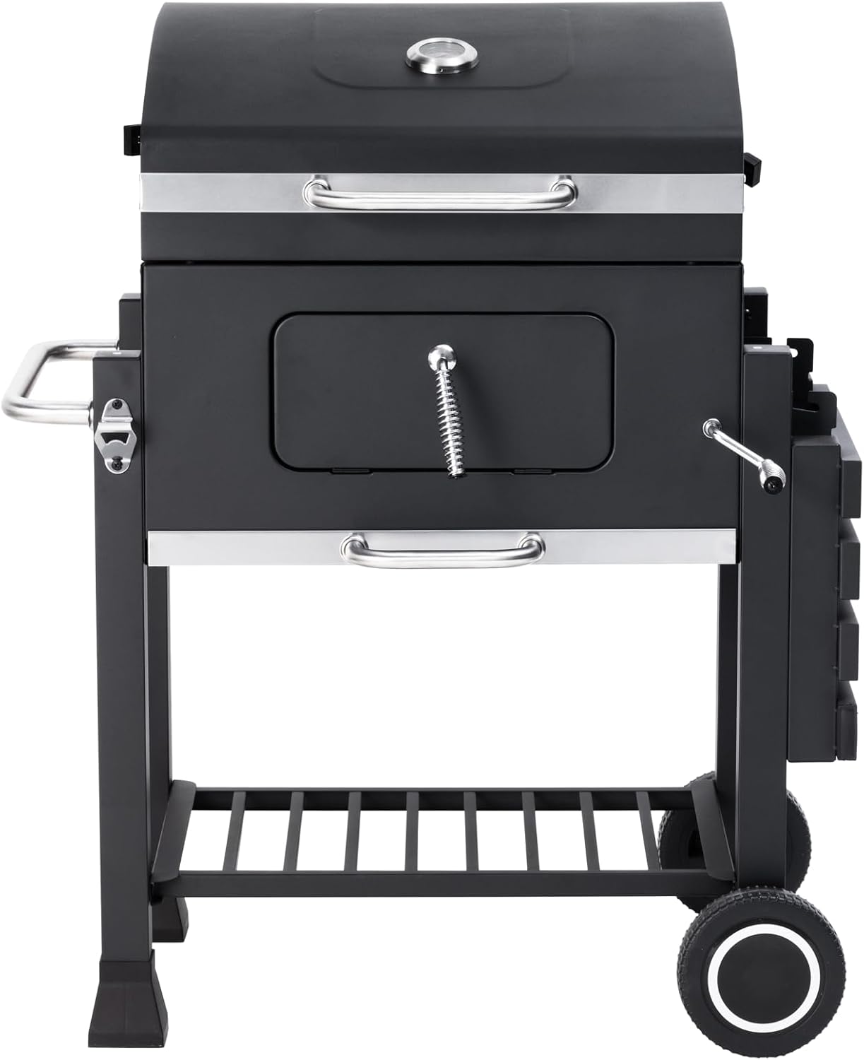 jardinito - Memphis - acier, grille, tablette pliable, roulettes, thermomètre, bac à cendres