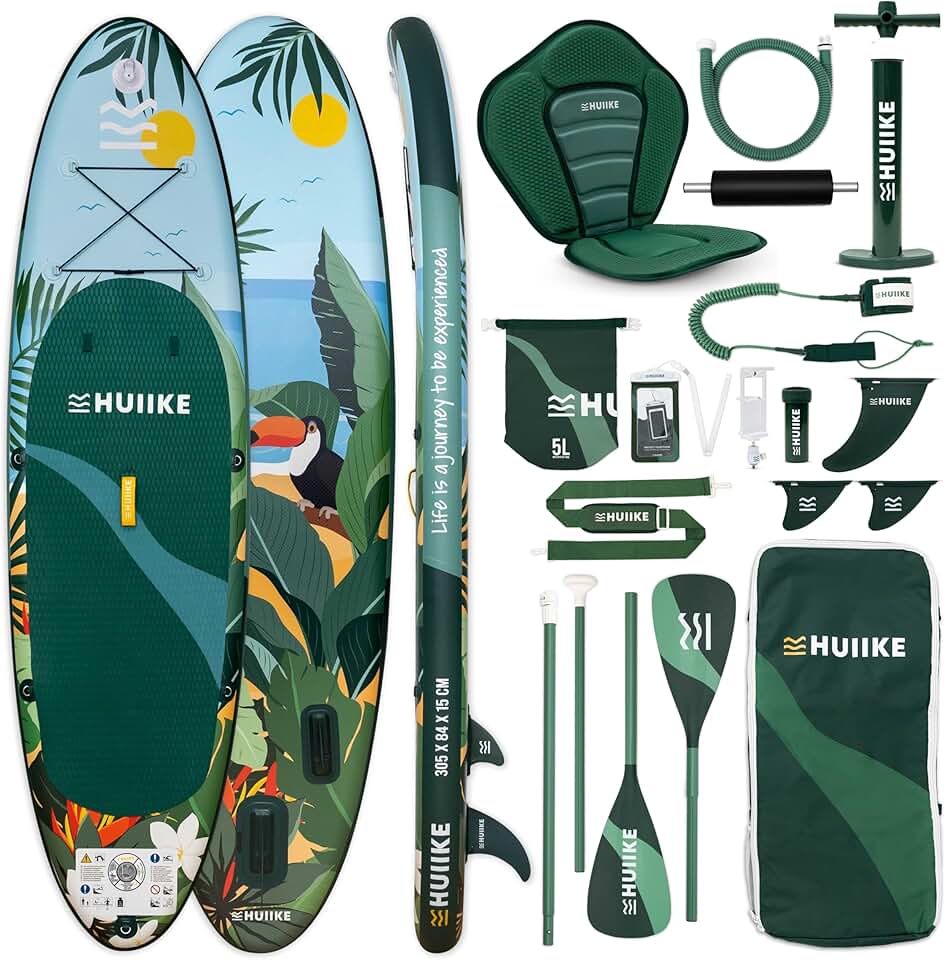 jardinito - Paddle gonflable adulte série stable - 305x84x15 cm - Accessoires inclus, supporte 130 kg