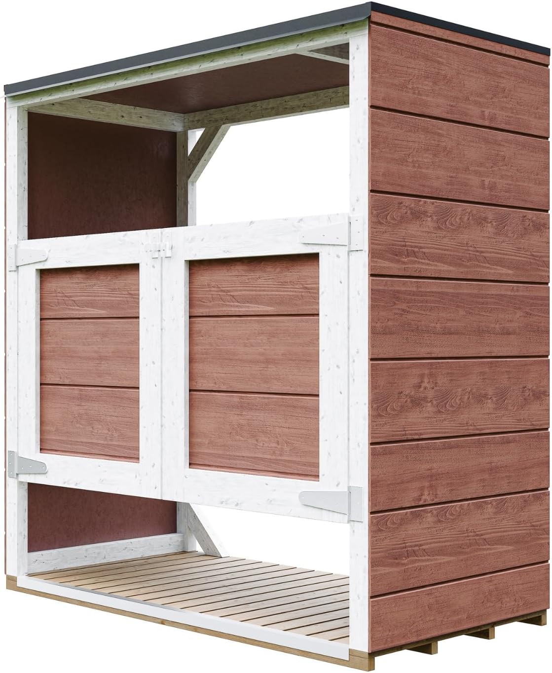 Abri de Jardin pour poubelles, Cache Poubelle extérieur 2x240L – Coffre de Rangement Exterieur, Armoire de Jardin, cabane de Jardin Exterieur – jardinito M980A-REDWOOD Red