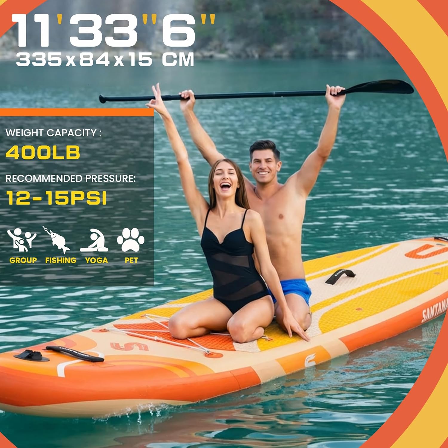 Tableau Gonflable Stand Up Paddle avec Accessoires Sup, Pont EVA antidérapant, Tableau Large 10'6