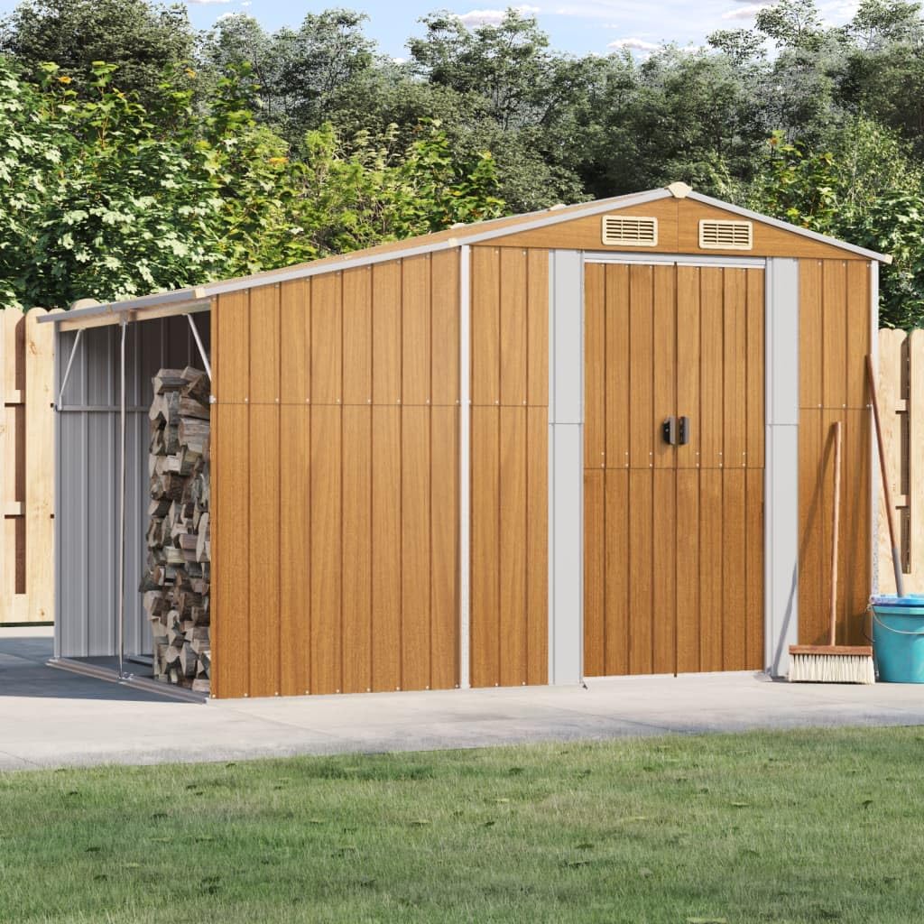 Abri de Jardin - acier galvanisé - 277x192,5x179 cm - aérations, poignées pratiques