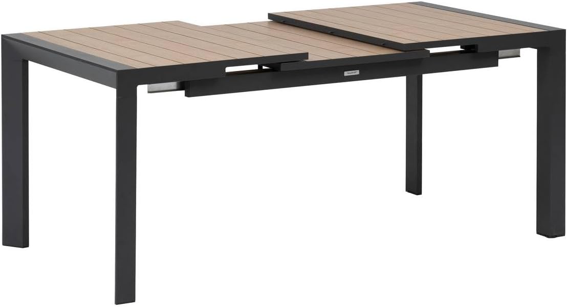 jardinito - Evasion Extensible 8 places - aluminium antirouille - effet bois