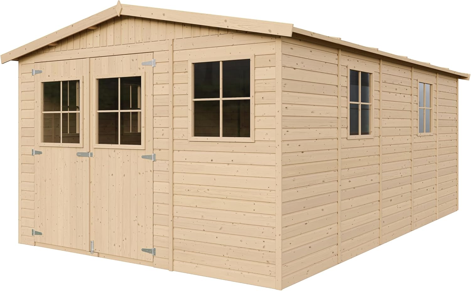 ABRI de Jardin en Bois Exterieur avec Les PLANCHERS IMPRÉGNÉ - Chalet en Pin/épicéa- H226x324x516 cm/15 m²- Construction de Panneaux- Rangement pour vélos, Remise à Outils- jardinito M337+M337G