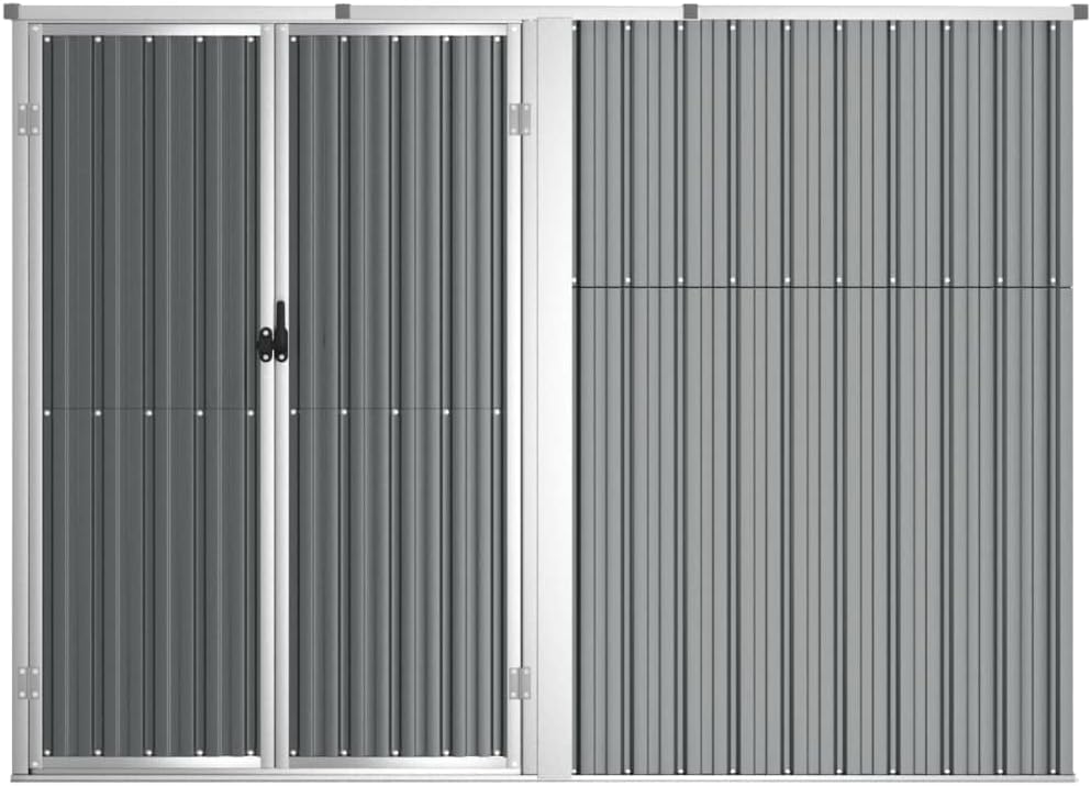 jardinito Abri à Outils de Jardin Gris 225x89x161 cm Acier galvanisé, Maison & Jardin, Pelouses & Jardins, Vie en extérieur, Structures extérieures, Cabanes & abris de Jardin, Gris, (Poids 36.62KG)