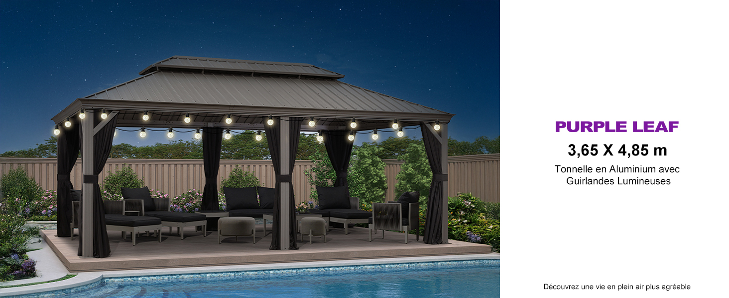 un pavillon avec piscine et kiosque