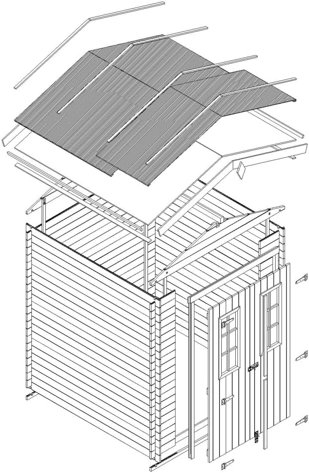 Abri de Jardin en Bois - Stockage extérieur I196xL136xH218 cm/ 1.98 m2 Petit abri à Outils, Local à vélos - jardinito M367C