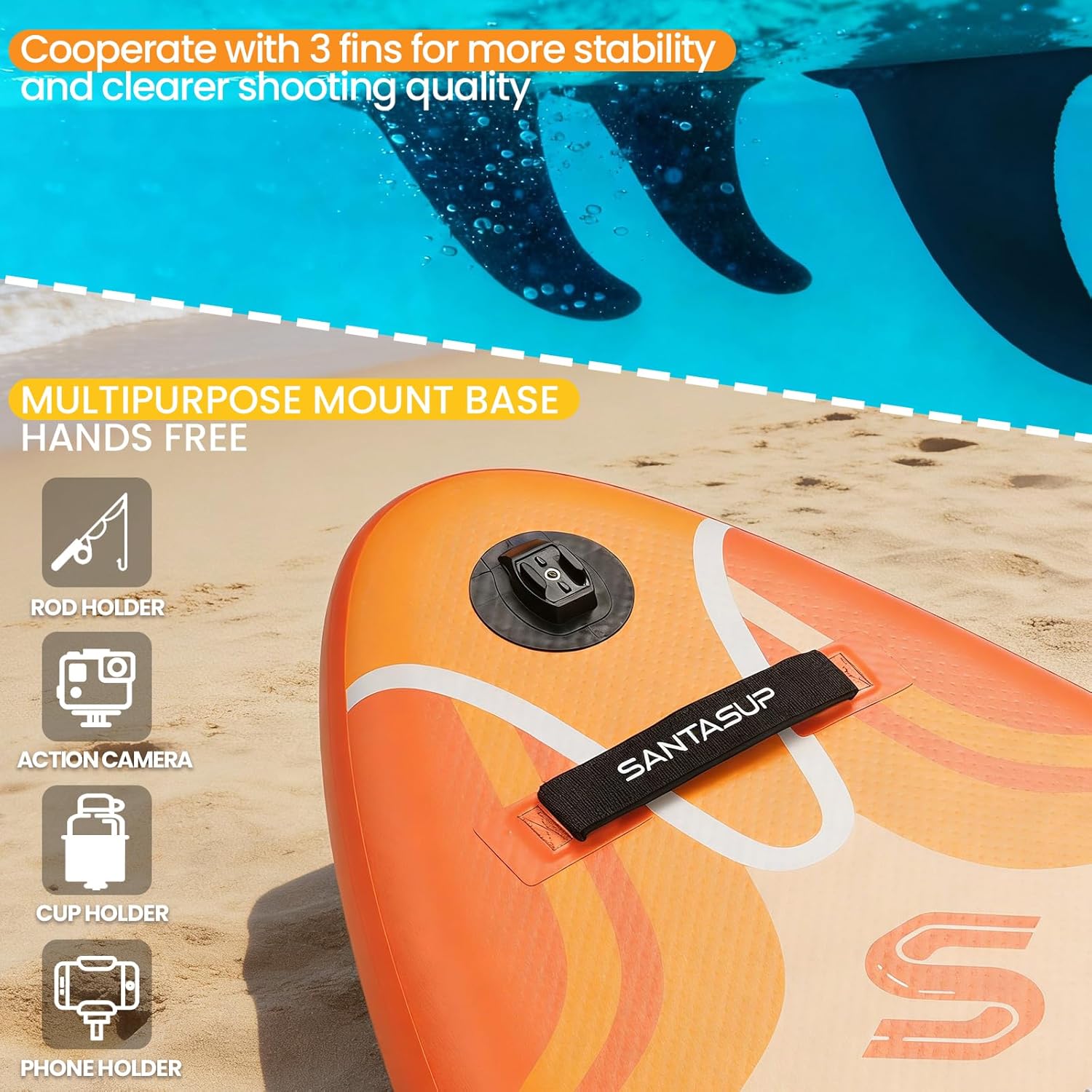 Tableau Gonflable Stand Up Paddle avec Accessoires Sup, Pont EVA antidérapant, Tableau Large 10'6