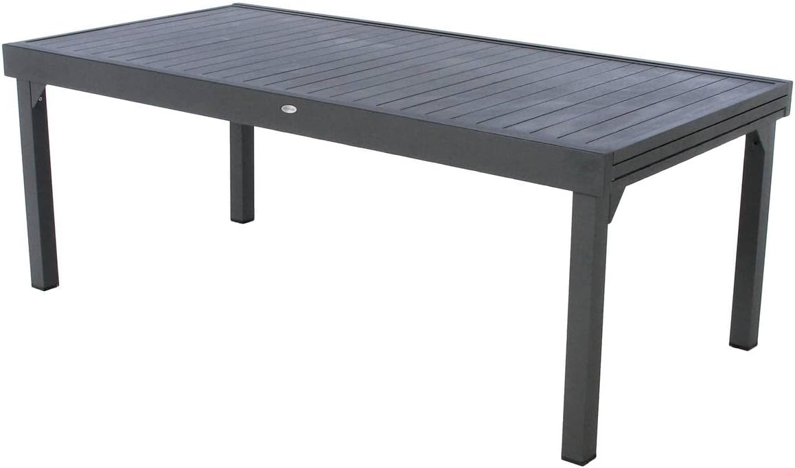 jardinito - Piazza - 230/340x100 cm - table extensible 12 places, aluminium antirouille
