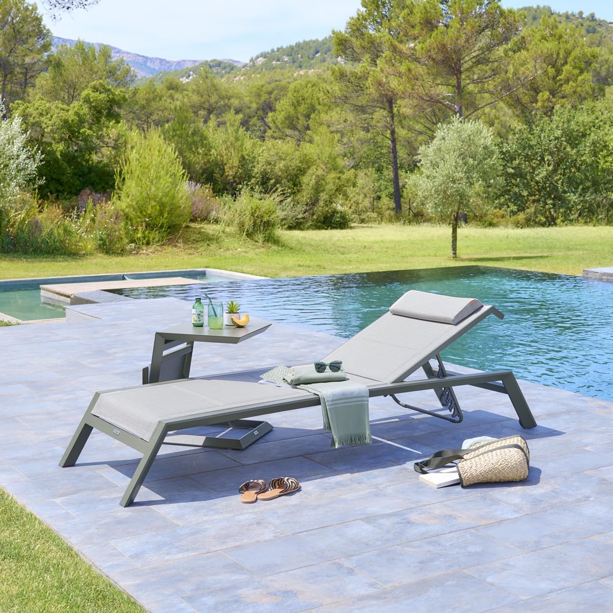 jardinito - Table d'appoint Allure - 55x45x55 cm - Vert Laurier