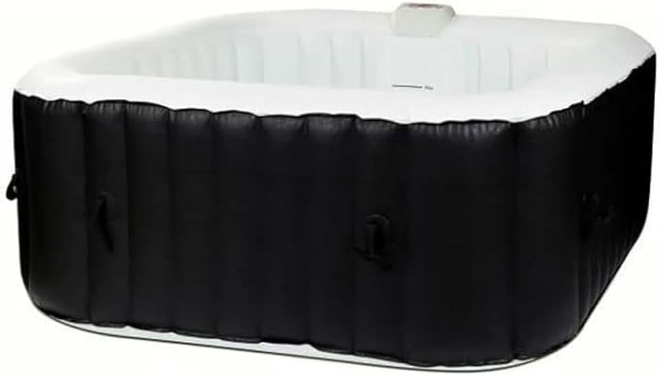 jardinito - Spa gonflable carré - 155 x 65 cm - 4 personnes, laminé