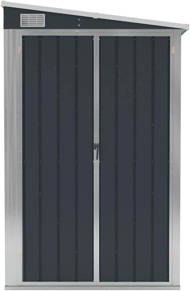 Abri de jardin mural - anthracite - 118x382x178 cm acier robuste