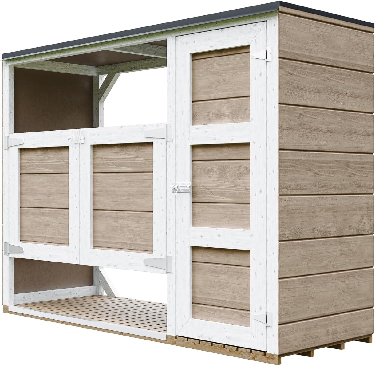 Abri de Jardin pour poubelles, Cache Poubelle extérieur 2x240L – Coffre de Rangement Exterieur, Armoire de Jardin, cabane de Jardin Exterieur – jardinito M981A-TERRA Brown