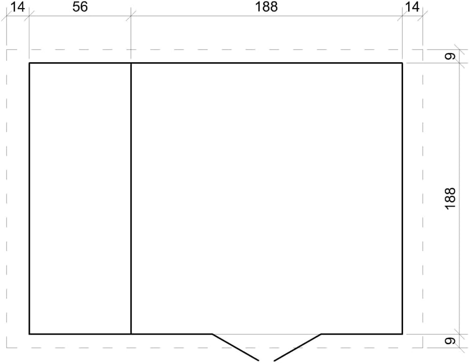 Abri de Jardin en Bois et Range bûches extérieur - Stockage extérieur I206xL272xH218 cm/ 3,53 + 0,97 m2 Petit abri à Outils, Local à vélos - jardinito M386