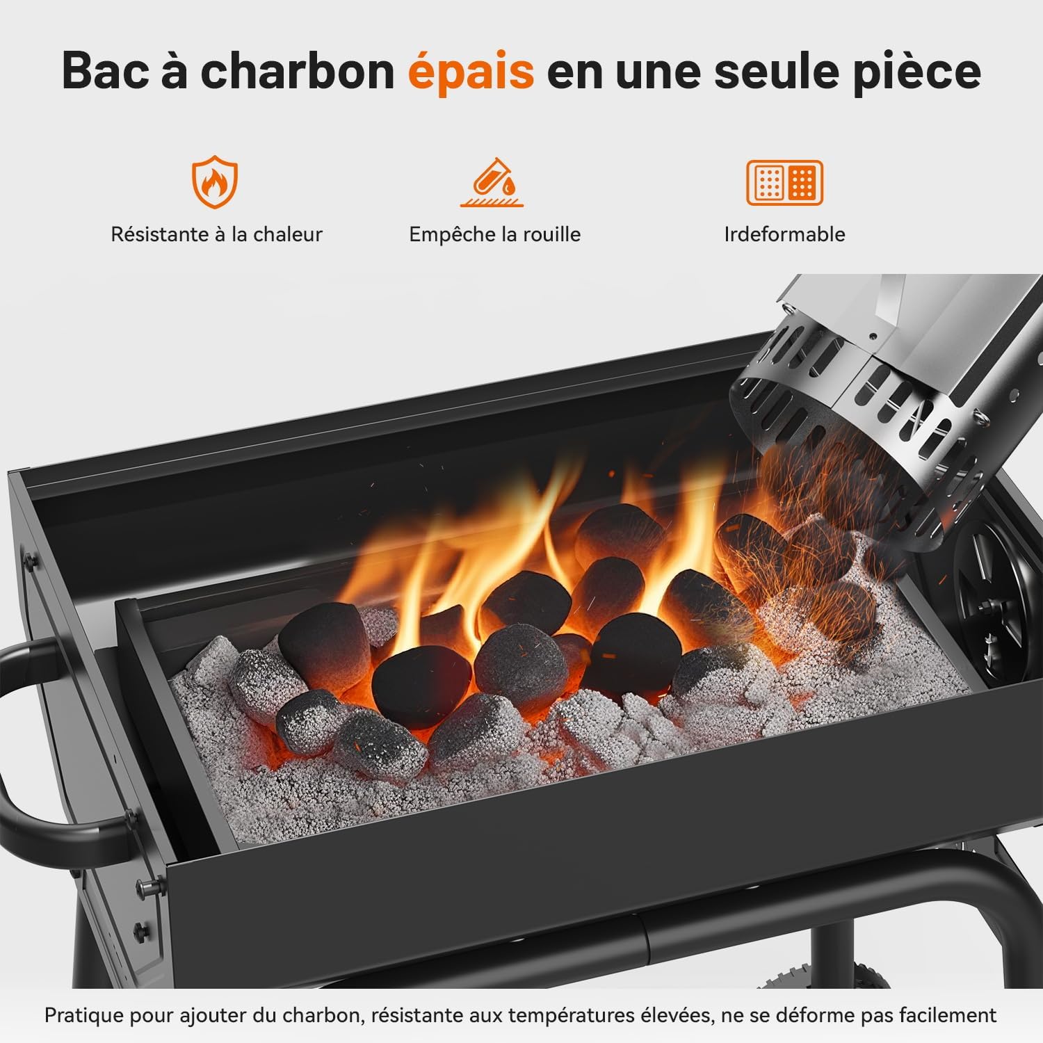 jardinito 23 pouces barbecue pentagonal, chromé, 469 Sq In-23 Pouces