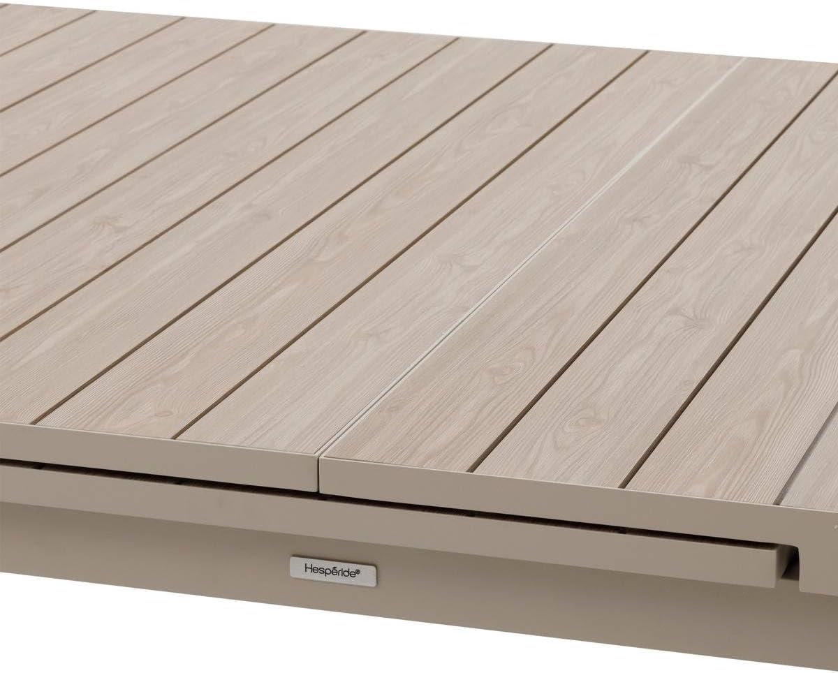 jardinito - Evasion Argile - table extensible 14 places - aluminium bois antirouille, rallonge