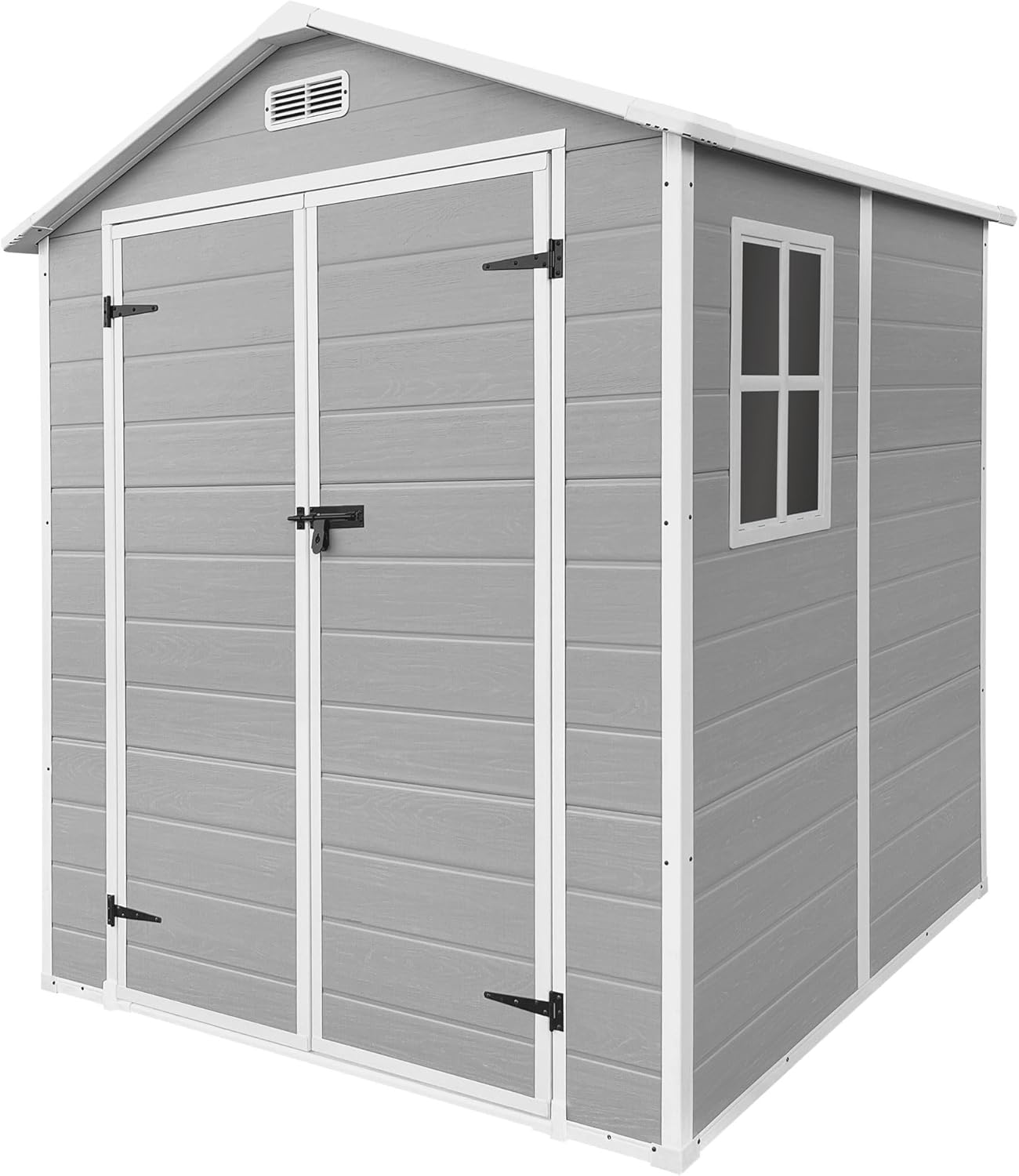 jardinito - abri de jardin résine, 151x182x220 cm, double porte, fenêtre, 5m³