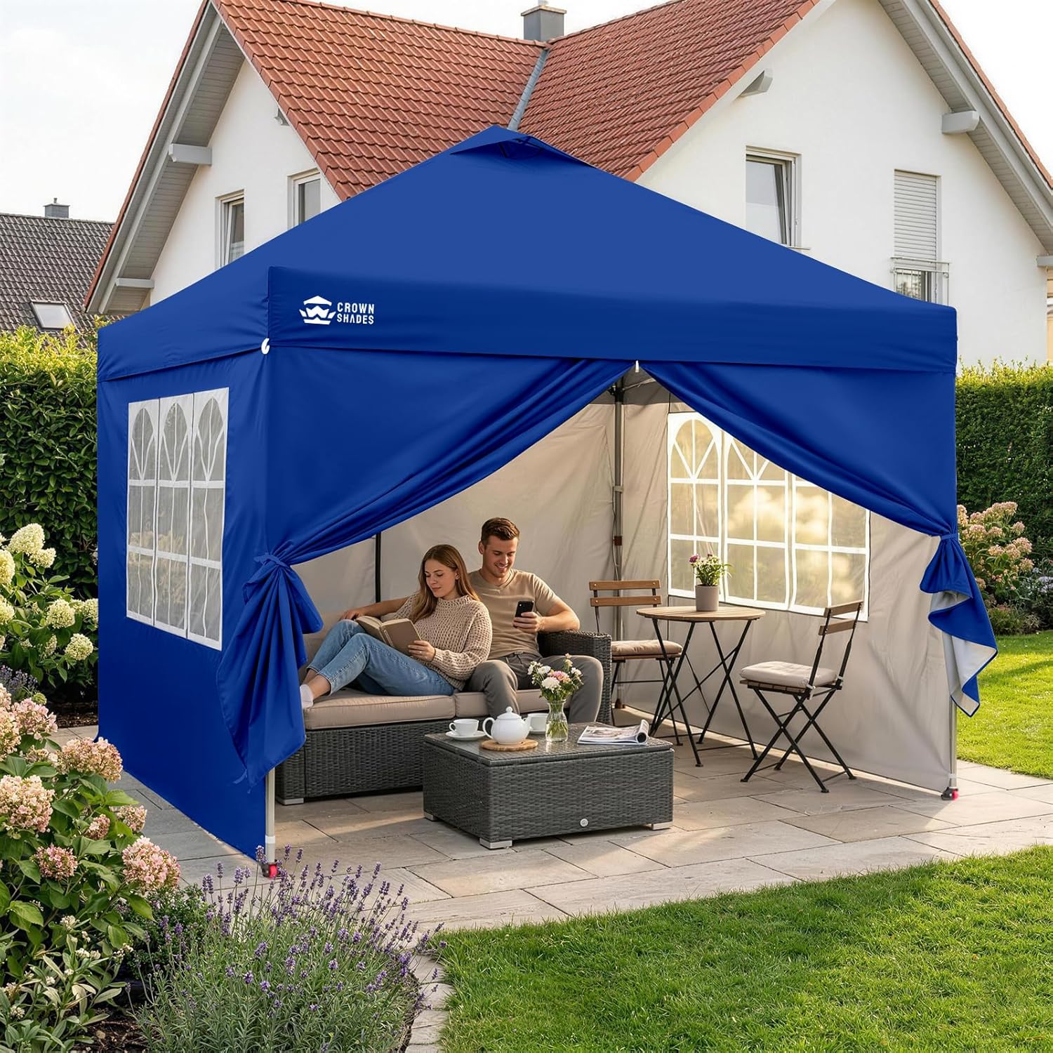 jardinito - tonnelle pliante 3x3m - imperméable, UPF 50+, 4 parois amovibles