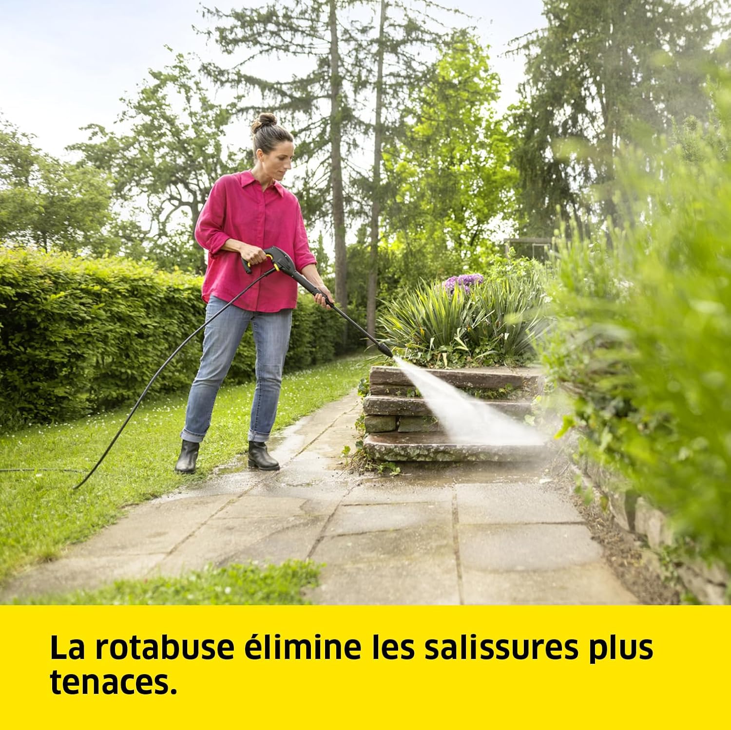 jardinito Nettoyeur Haute Pression K 3 Horizontal Plus Home, Pression : Max. 120 Bar, Débit : 380 l/h, Surface : 25 m²/h, Filtre à Eau, Poids : 3,6 kg, Flexible et Pistolet, Lance, Rotabuse, Home Kit