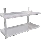jardinito Étagère Murale INOX Cuisine Tablette Flottante Pose Murale Catering 2 Couches (100 * 30cm)