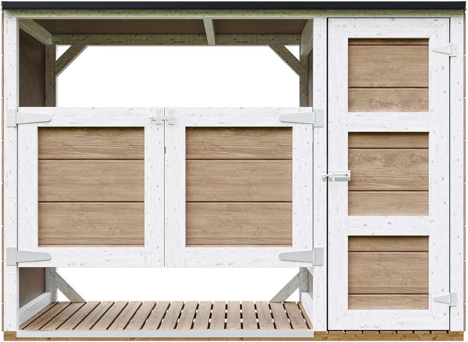 Abri de Jardin pour poubelles, Cache Poubelle extérieur 2x240L – Coffre de Rangement Exterieur, Armoire de Jardin, cabane de Jardin Exterieur – jardinito M981A-TERRA Brown