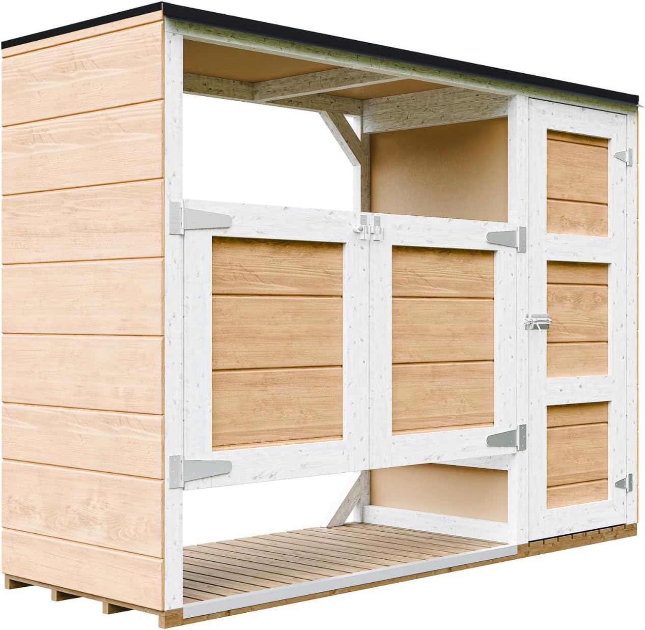 Abri de Jardin pour poubelles, Cache Poubelle extérieur 2x240L – Coffre de Rangement Exterieur, Armoire de Jardin, cabane de Jardin Exterieur – jardinito M981A-HARVEST Honey