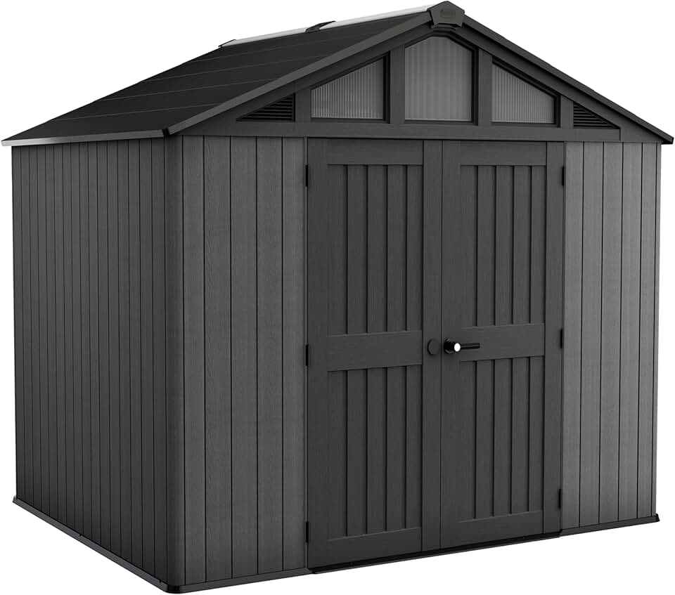 jardinito - Stronghold - 7.7 m² - résine & métal, aspect bois, anthracite 108-7.7
