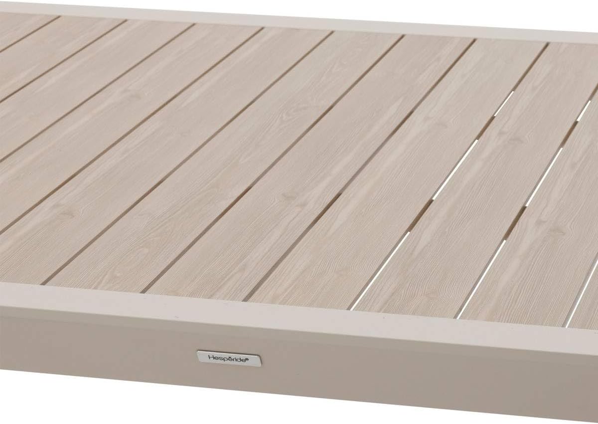 jardinito - Évasion - table jardin alu 12 places effet bois lin argile