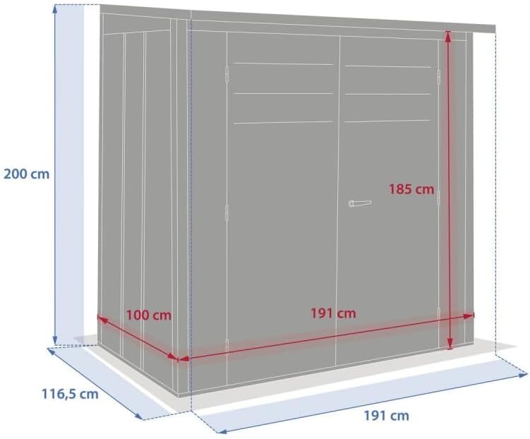 jardinito - Abri de Jardin Forgia 2,2m² - acier graphite robuste