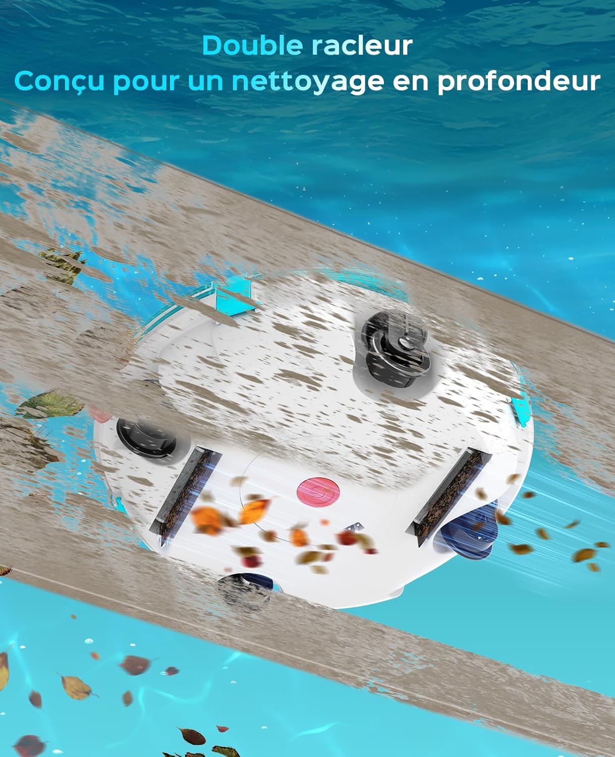 WINNY - 200 Robot Piscine - 60m² - sans fil, autonomie 75min, double filtration