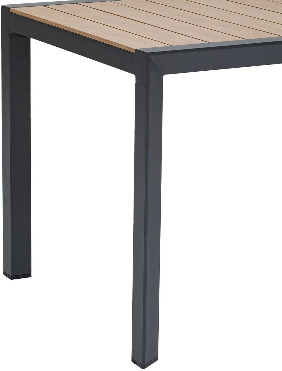jardinito - Table évasion 4 places - aluminium effet bois - Honey/Graphite