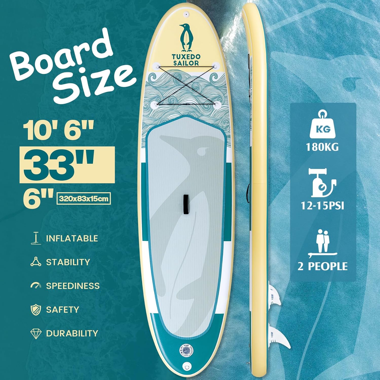 jardinito - Paddle gonflable adulte - planche SUP avec accessoires complets