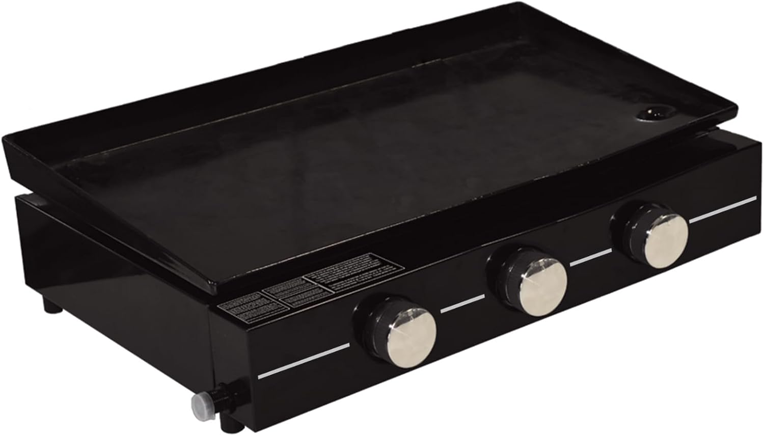 Cook’in Garden - plancha gaz 3 brûleurs, acier émaillé, 10 pers, bac amovible