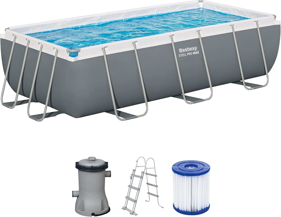 jardinito - Steel Pro Max - 404x201x100 cm - Kit piscine hors sol - 56466