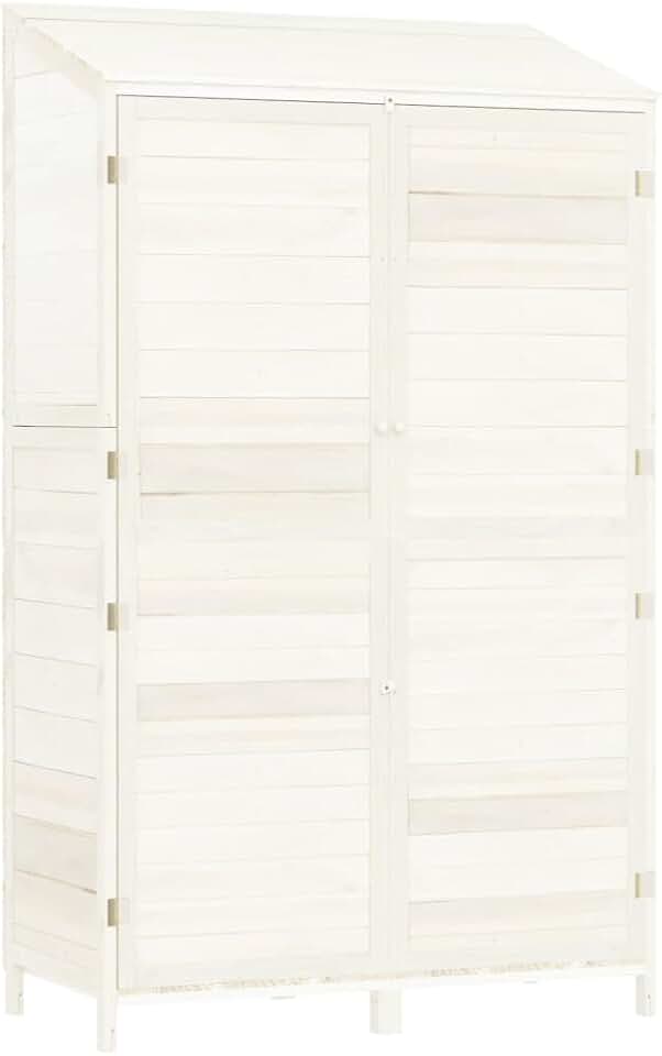 jardinito - Hangar de jardin solide 102x52x174,5 cm bois blanc