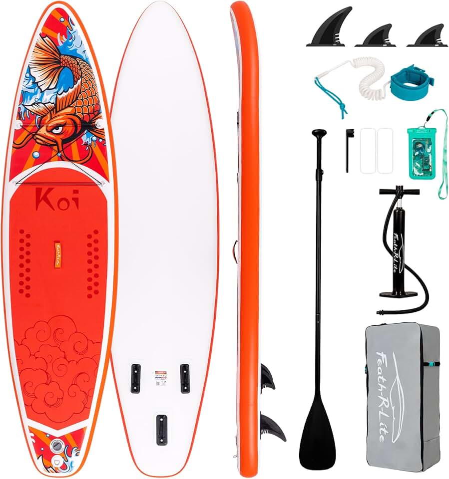 jardinito Planche de Surf Gonflable Accessoire Complet Pagaie réglable,Pompe,Sac à Dos de Voyage,Laisse de sécurité,Étui étanche