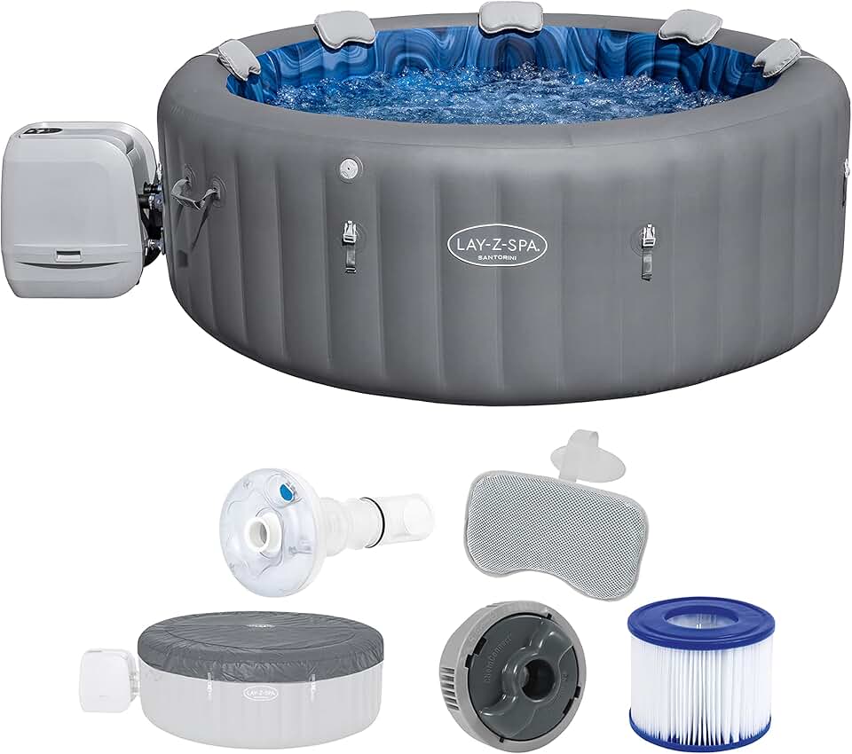 jardinito - Spa Santorini Smart HydroJet Pro - 216x216x80cm - 5 à 7 personnes, contrôle par application