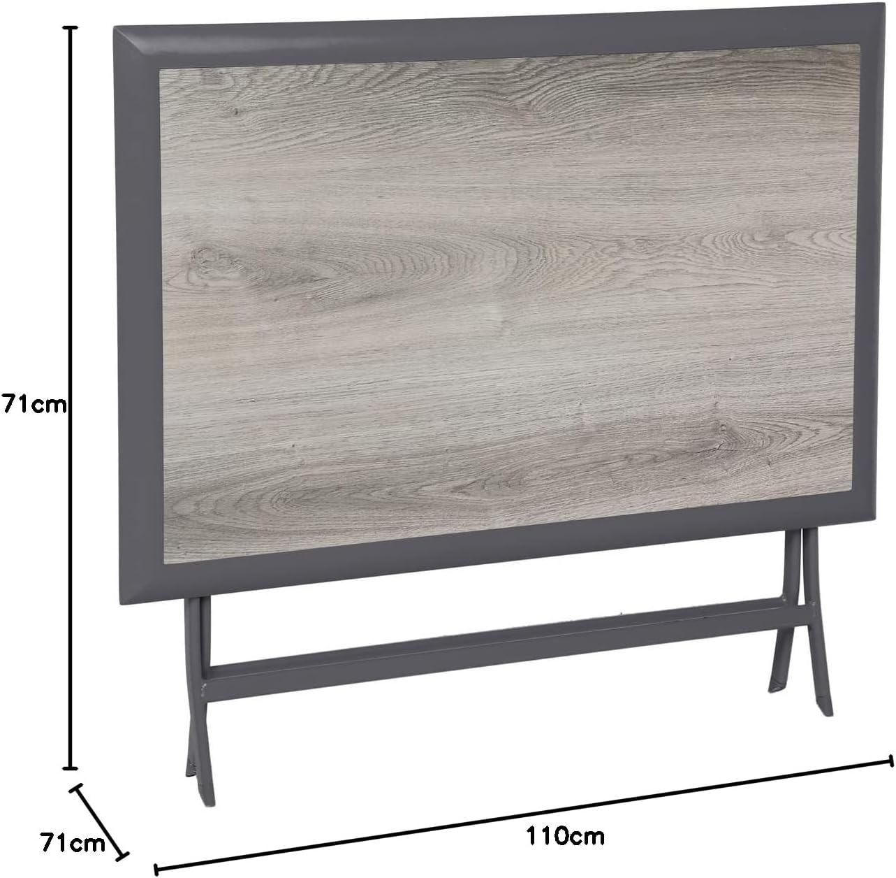 jardinito - Azua - table pliante rectangulaire, 4 places, aluminium epoxy, gris fumé