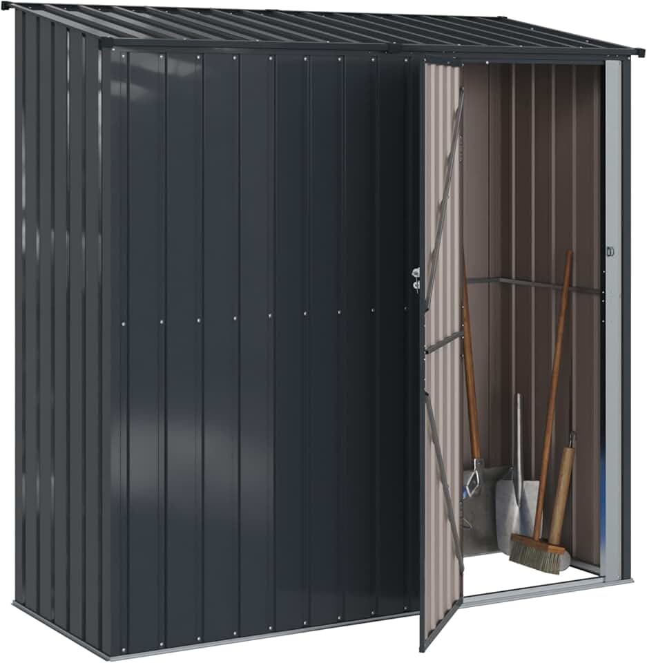 jardinito - Cabanon anthracite - 203x85,5x200 cm - métal, résistant, moderne