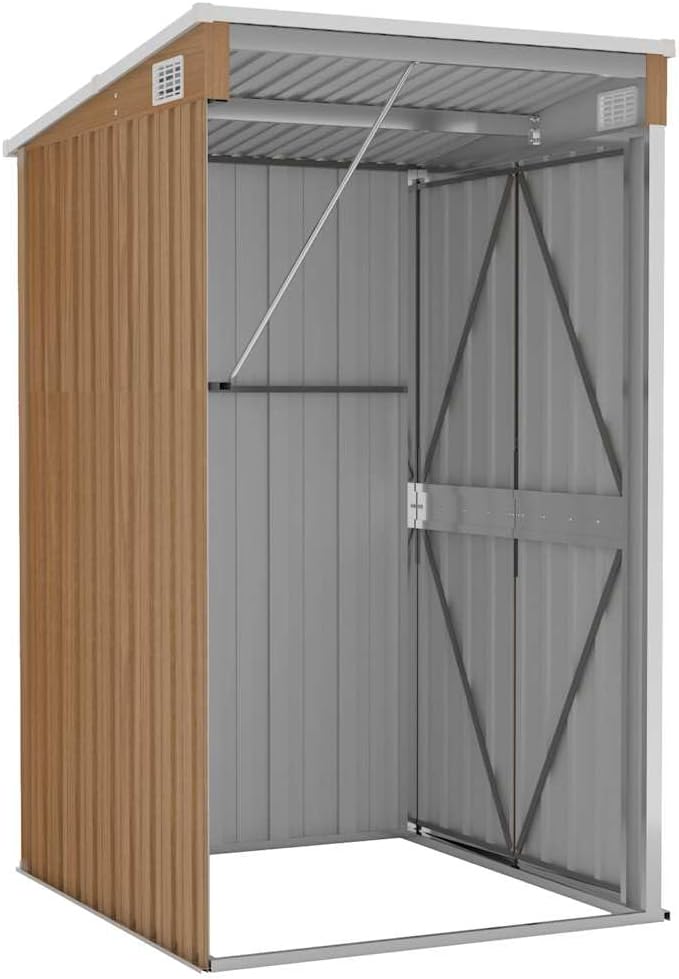 jardinito Remise de Jardin Murale Marron 118x100x178 cm Acier galvanisé,Maison & Jardin, Pelouses & Jardins, Vie en extérieur, Structures extérieures, Cabanes & abris de Jardin, Brun (Poids 22.7KG)