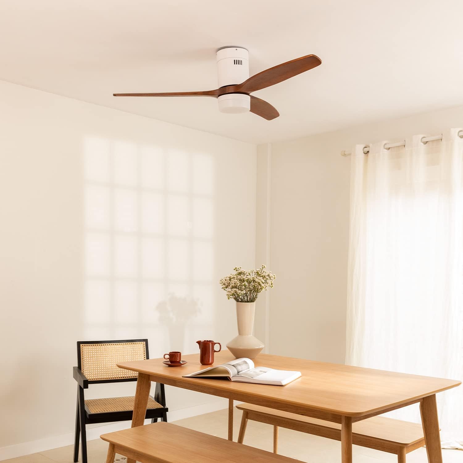 CREATE - Windcalm - Ø132 cm - ventilateur plafond 40W 6 vitesses silencieux lumière télécommande été-hiver M/Ventilateur