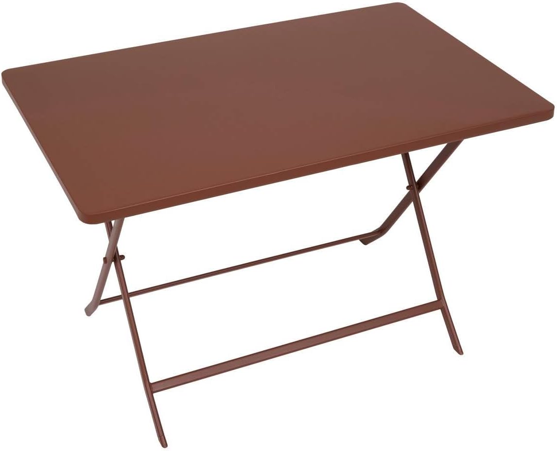 jardinito - Greensboro - 110x70 cm - table pliante 4 places acier acajou
