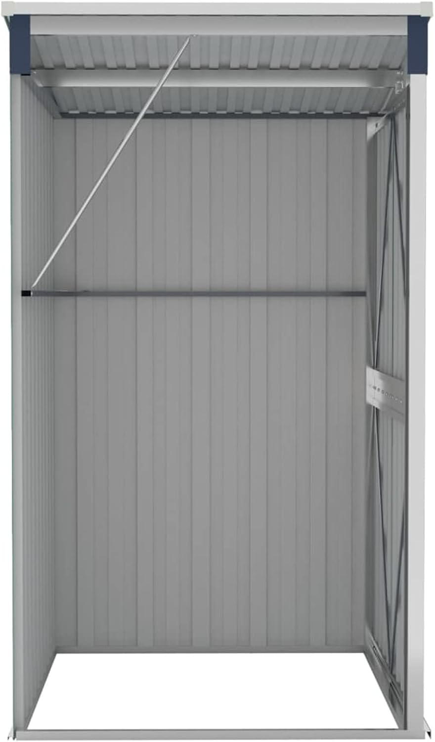 Abri de jardin mural en acier galvanisé 118 x 100 x 178 cm