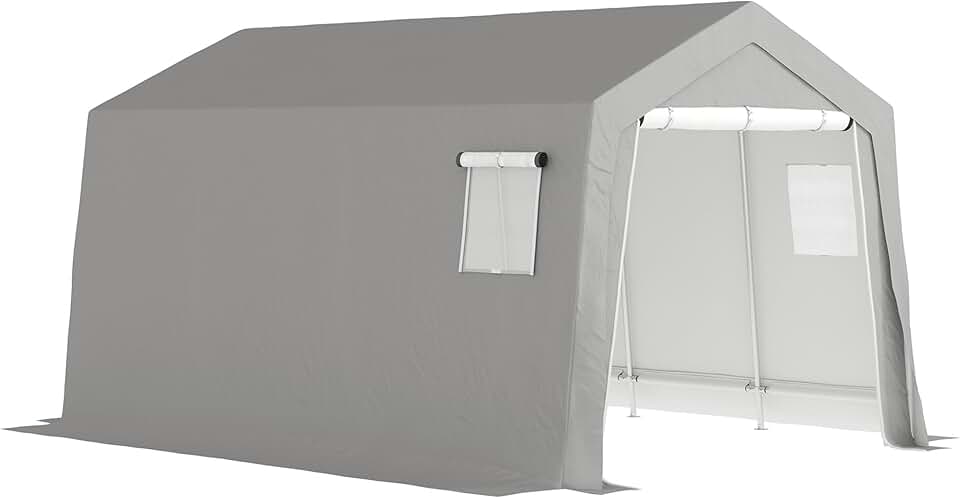 jardinito - Abri de jardin extérieur - 3x4,5x2,5m - porte zippée, étanche et anti-UV